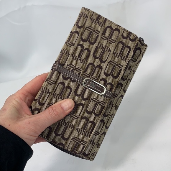 Miscellaneous Trifold Wallet Khaki/Brown Fabric/Faux Leather Calculator - Picture 9 of 9